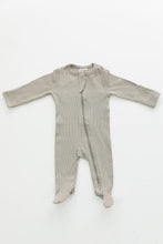 Load image into Gallery viewer, Mebie Baby - Sagebrush Organic Cotton Ribbed Footed Zipper One-Piece