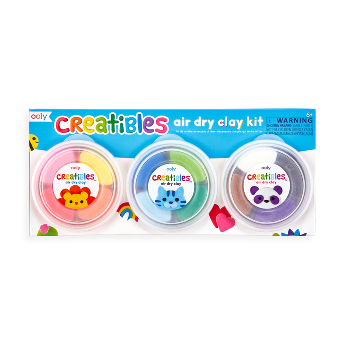 Ooly - Creatibles D.I.Y Air-Dry Clay Kit (Set of 12 + 3 tools)