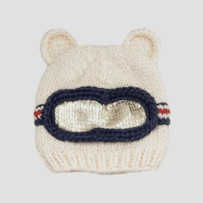 Bear Ski Goggles Baby Hat