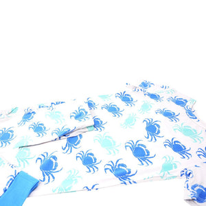 Sweet Bamboo - Big Kid Pj's Long Sleeve Top/Long Pant - Blue Crabs