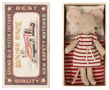Load image into Gallery viewer, Maileg - Big Sister Mouse in a Matchbox - Red Stripe