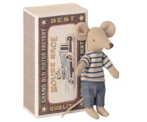 Maileg - Big Brother Mouse in a Matchbox (Striped)