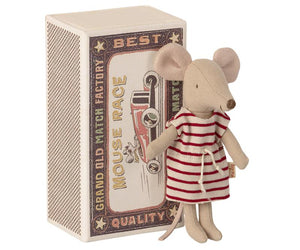 Maileg - Big Sister Mouse in a Matchbox - Red Stripe