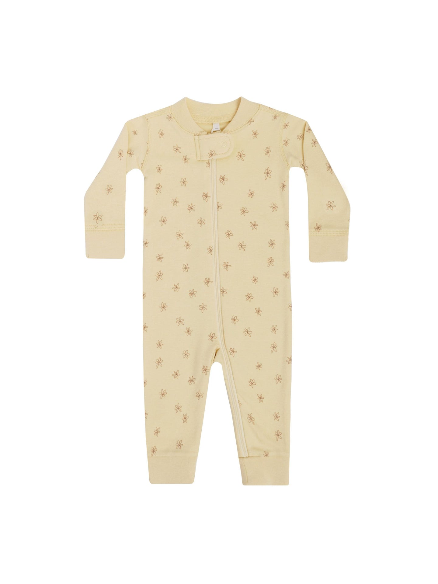 Quincy Mae - Blossom Zip Long Sleeve Sleeper - Yellow Blossom