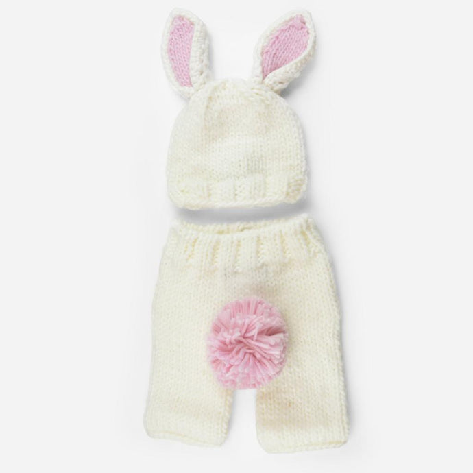 The Blueberry Hill - Bunny Newborn Set - White/Pink