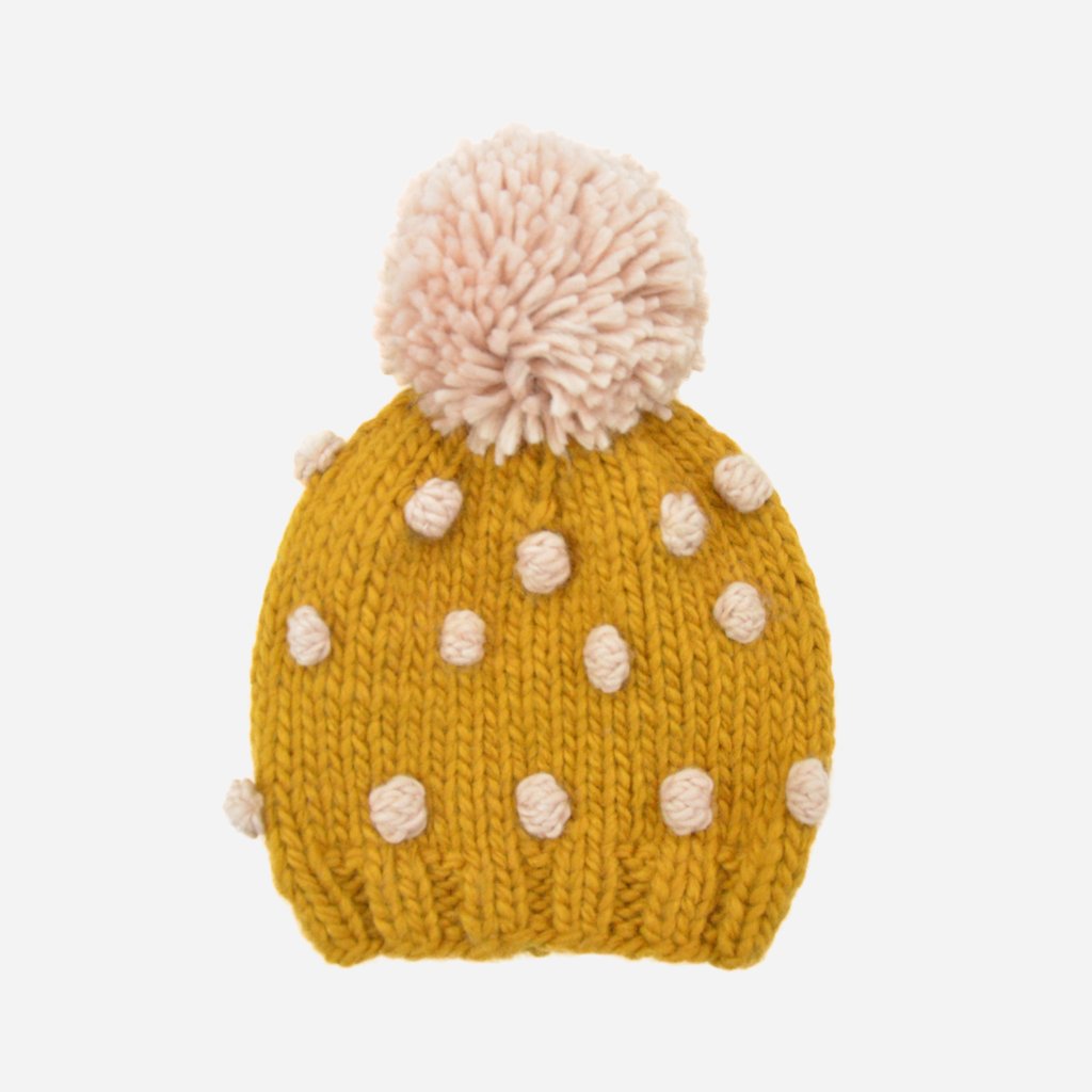 The Blueberry Hill - Popcorn Hat - Mustard/Pink