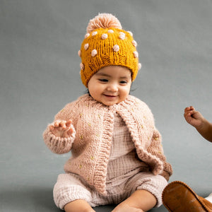 The Blueberry Hill - Popcorn Hat - Mustard/Pink