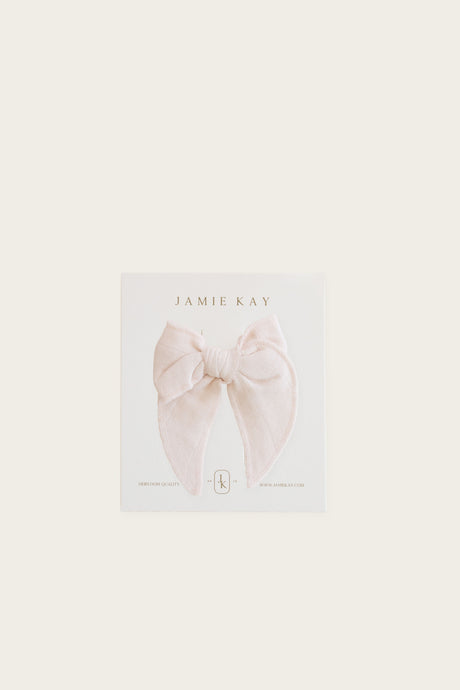 Jamie Kay - Organic Cotton Muslin Bow - Blush