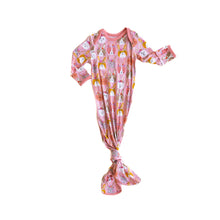 Load image into Gallery viewer, Little Sleepies - Boho Bunnies - Bamboo Viscose Infant Knotted Gown