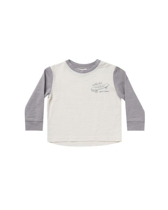 Rylee + Cru - Born To Skate Long Sleeve Skater Tee - Ivory