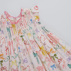 Pink Chicken - Girls Stevie Dress - Watercolor Bows