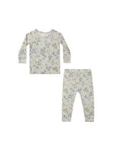 Quincy Mae - Bamboo Pajama Set - Winter Garden