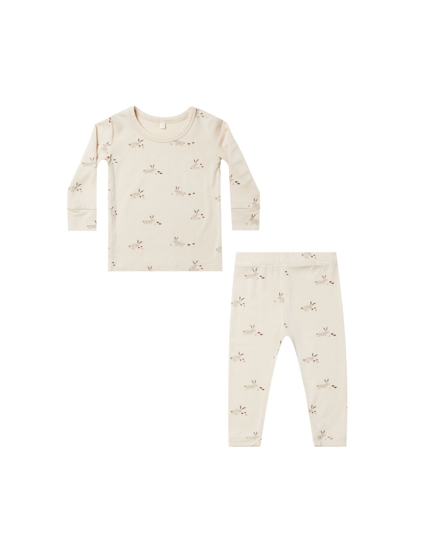 Quincy Mae - Bunnies Bamboo Pajama Set - Natural