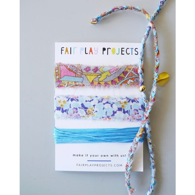 Braided Bauble Bracelet Kit - Light Blue