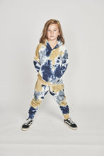 Load image into Gallery viewer, Munsterkids - Branded Hoody - Mid Blue/Dk Denim/Tan Dye