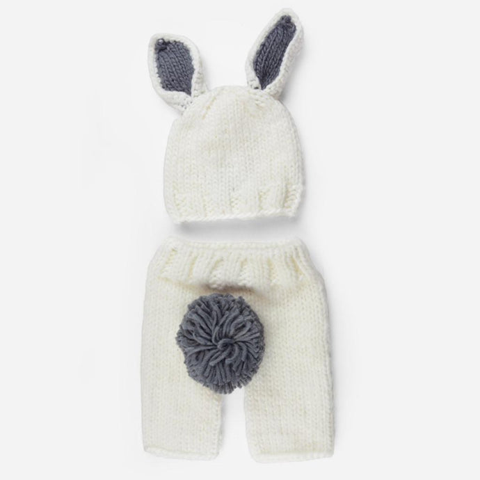The Blueberry Hill - Bunny White/Gray Newborn Set