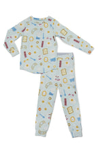 Load image into Gallery viewer, Loulou Lollipop - 2-pc Pajamas in TENCEL - Breakfast Blue