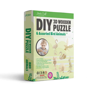 Hands Craft - DIY 3D Wooden Puzzle Farm Animals 6 ct.