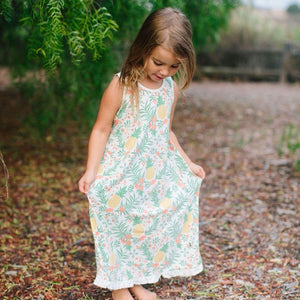 Sweet Bamboo - Strappy Boho Dress - Pineapple Floral