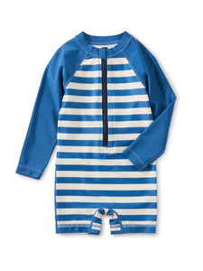 Tea Collection - Rash Guard Baby Swimsuit - Swim Stripe in Mariner