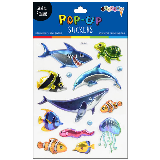Iscream - Sharks Pop-Up Stickers