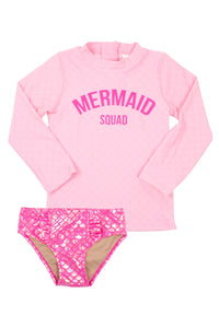 Shade Critters - Mermaid Squad 2 Piece Suit - Hot Pink
