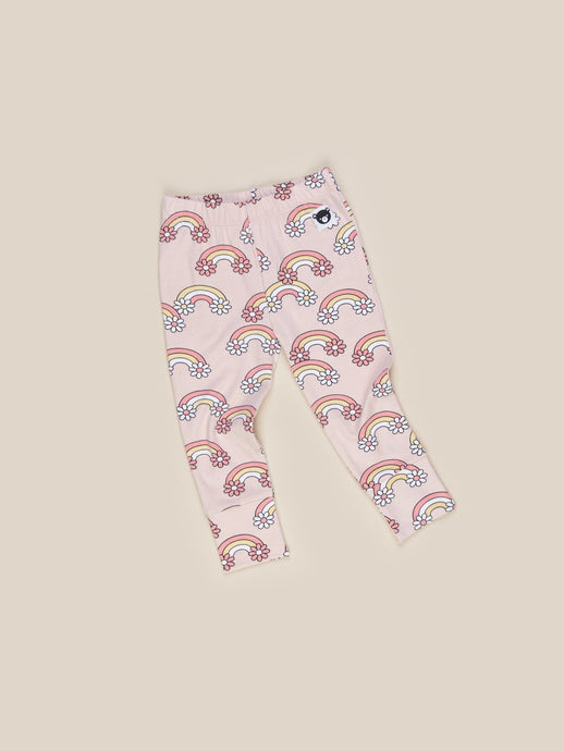 Huxbaby - Organic Daisy Rainbow Legging - Rose