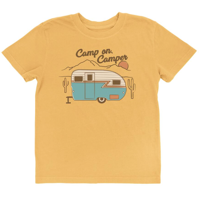 Feather 4 Arrow - Camp On Camper Vintage Tee - Gold Dust