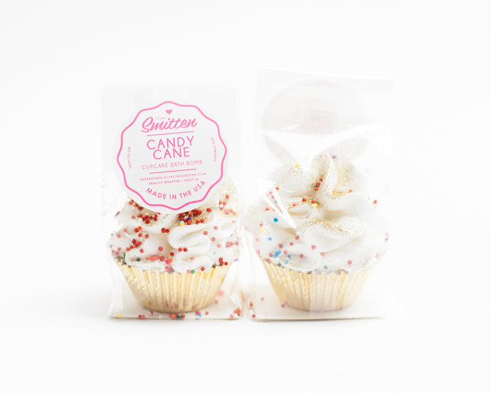 Feeling Smitten - Mini Candy Cane Cupcake Bath Bomb