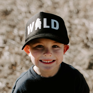Made of Mountains - Kids Wild Bear Trucker Hat - Black