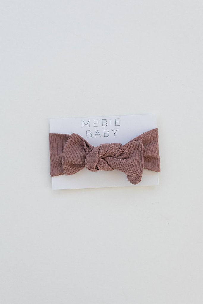 Mebie Baby - Dusty Rose Organic Cotton Ribbed Head Wrap
