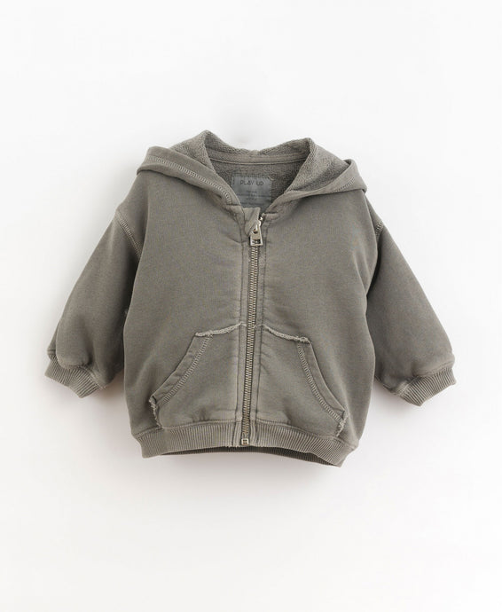 Organic Zip-Up Hooded Jacket - Charcoal