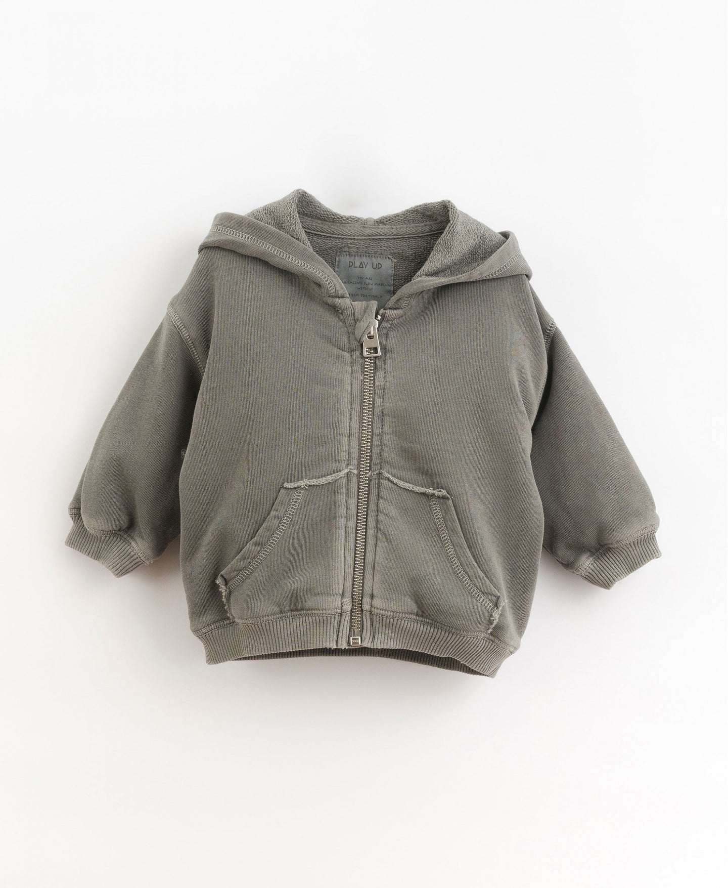 Organic Zip-Up Hooded Jacket - Charcoal