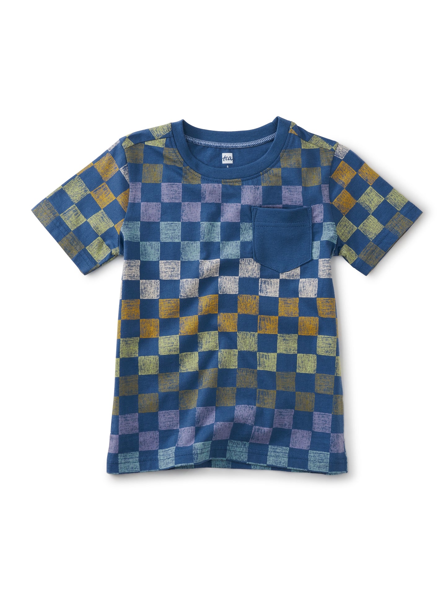 Tea Collection - Printed Pocket Tee - Checkerboard in Blue
