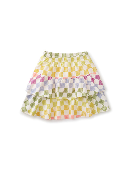 Tea Collection - Tiered Skort - Checkerboard in Rainbow