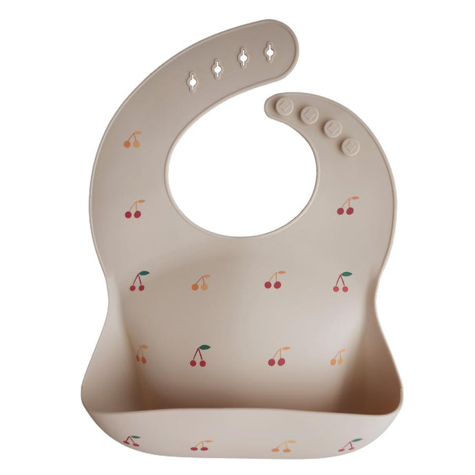 Mushie Silicone Baby Bib - Cherries