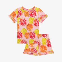 Load image into Gallery viewer, Posh Peanut - Citrine - Ruffled Short Sleeve Ruffled Short Pajamas