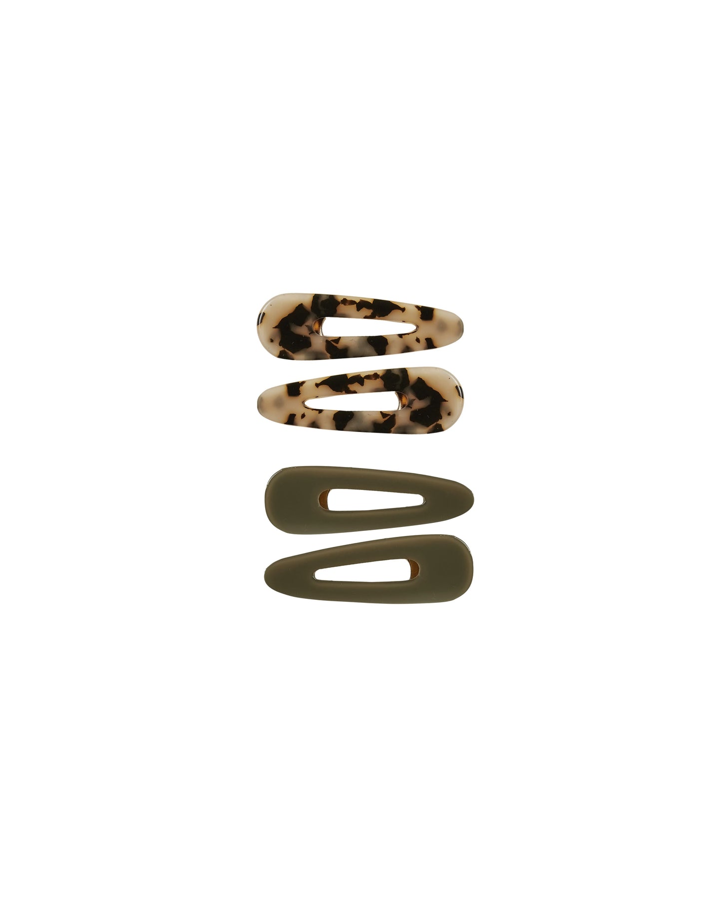 Rylee + Cru - Hair Clip Set - Olive/Tortoise