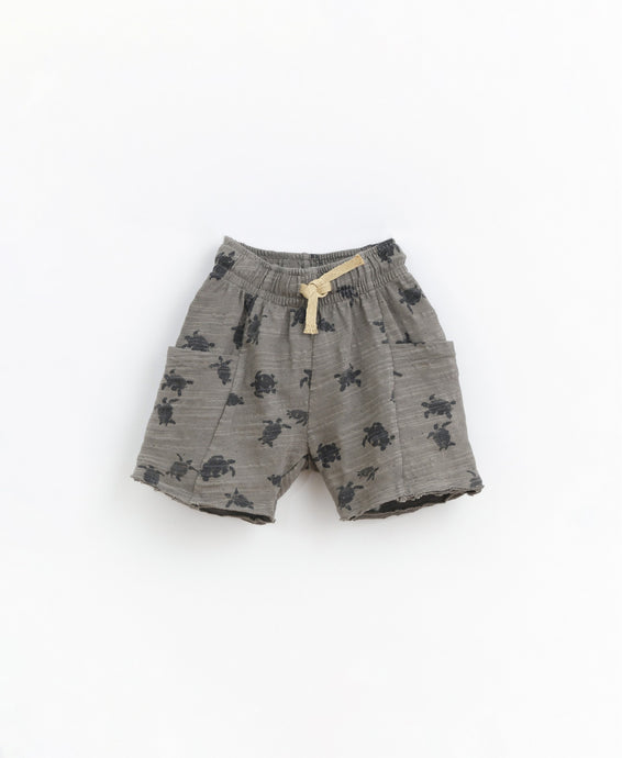 Play Up - Organic Turtle Print Shorts - Coal