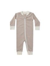 Load image into Gallery viewer, Quincy Mae - Organic Long Sleeve Sleeper - Cocoa Stripe