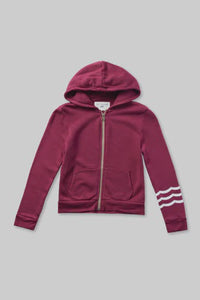 Sol Angeles - Kids Coastal Waves Zip Hoodie - Cranberry