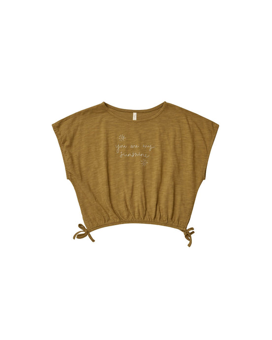 Rylee + Cru - Sunshine Cropped Cinched Tee - Ochre