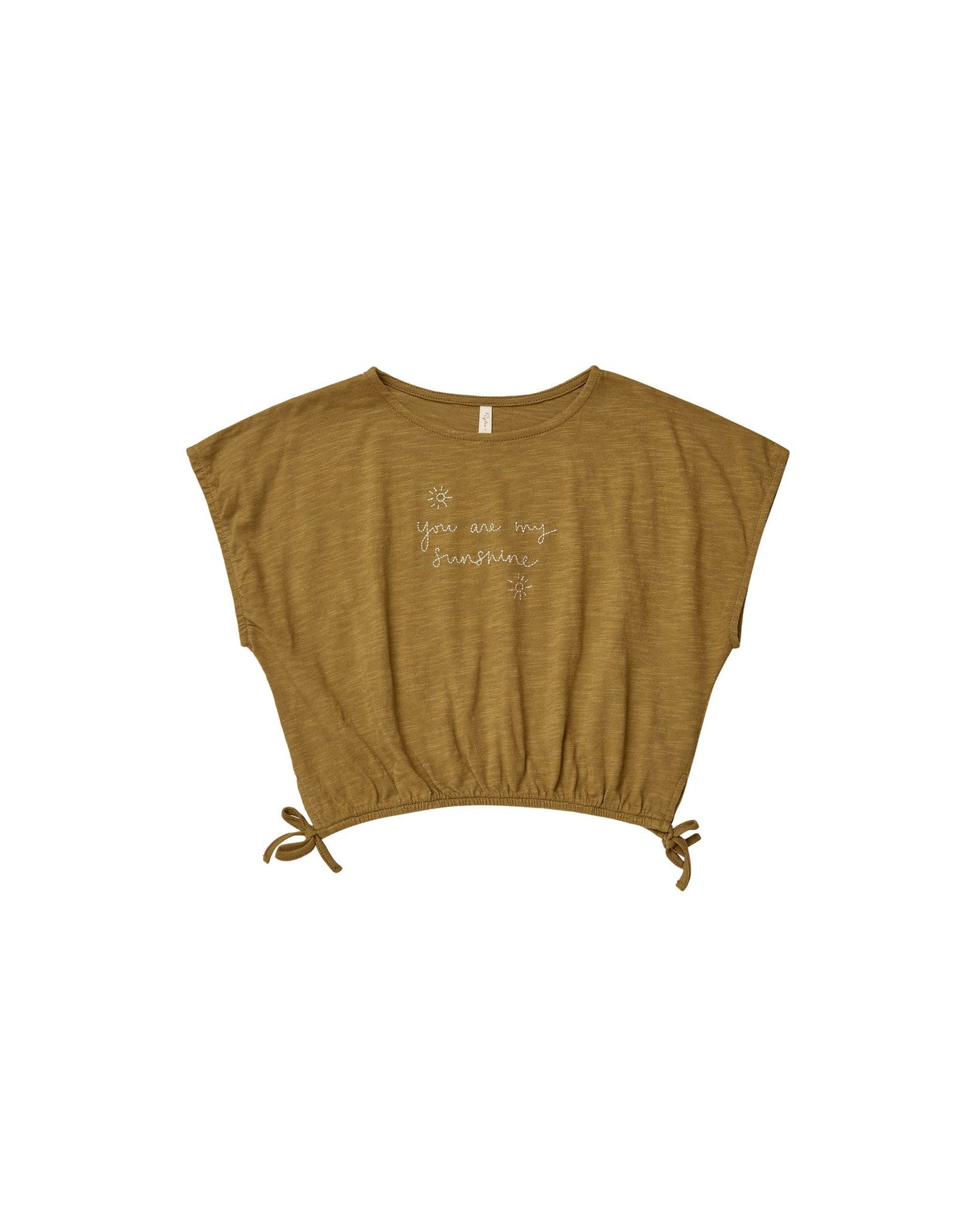 Rylee + Cru - Sunshine Cropped Cinched Tee - Ochre