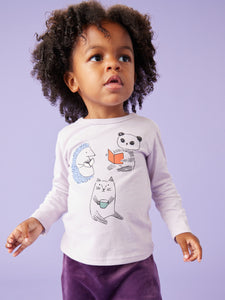 Tea Collection - Cute Critters Baby Graphic Tee - Urchin Purple