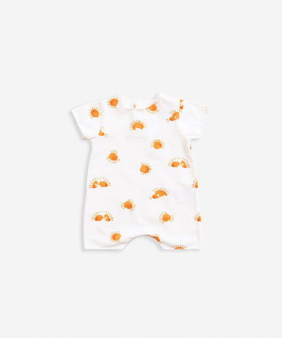 Play Up - Organic Cotton Sun Print Jumpsuit - Pearl