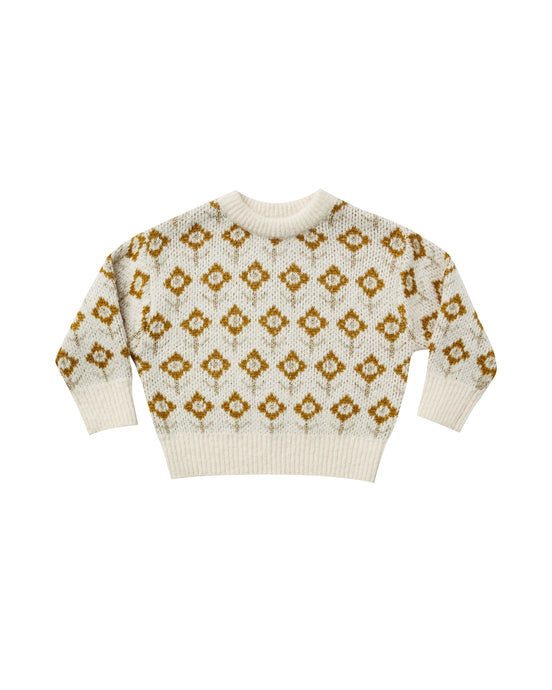 Rylee + Cru - Vintage Floral Knit Pullover - Ivory