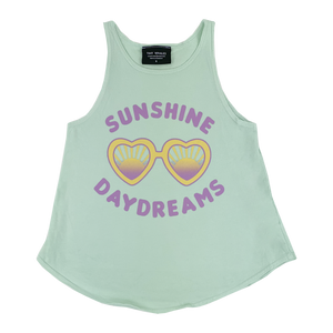 Tiny Whales - Sunshine Daydreams Flowy Tank - Seafoam