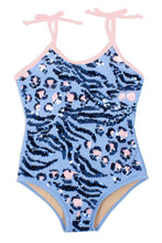 Load image into Gallery viewer, Shade Critters - Sequin 1 Piece - Blue Animal Print
