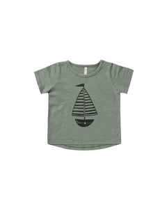 Rylee + Cru - Basic Tee - Sailboat - Aqua