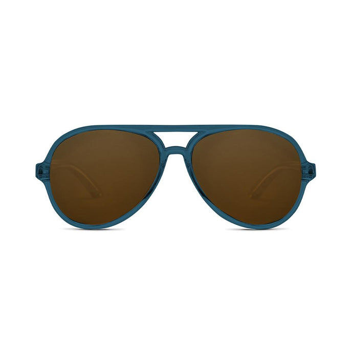 Hipsterkid Aviators Sunglasses - Denim, Polarized Coffee